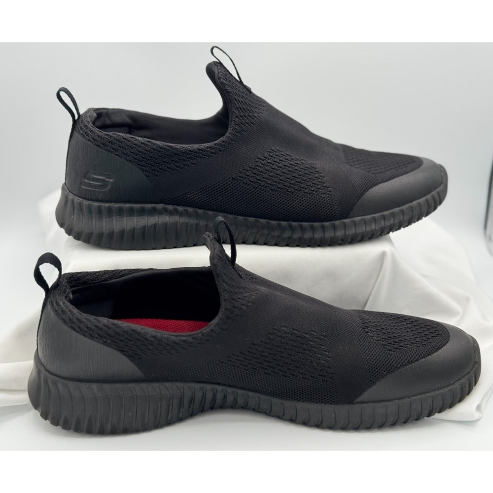 Skechers Men's Slip Resistant Work Cessnock Shoes - Black Slip On - Size 12